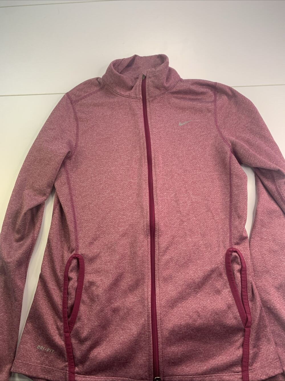 Nike Dri-FIT Full Zip Jacket Womens Small Purple Excellent Thumbholes 520334-666